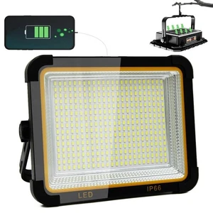 Portable Outdoor Rechargeable Solar Panel LED Work Light Waterproof Floodlight - Picture 1 of 9