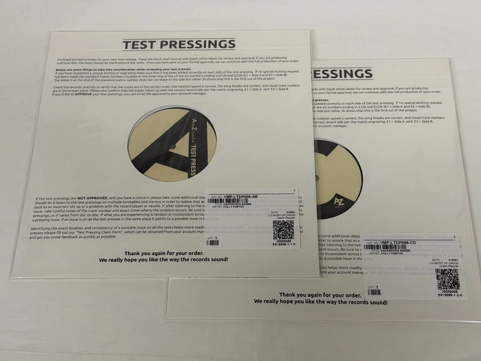 Dolly Parton – Backwoods Barbie | Vinyl Me Please Test Press White Label Promo - Image 1 of 4