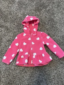 Old Navy Little Girls Fleece Long Sleeve Hoodie With Hearts Size 18-24 Mo - Picture 1 of 7