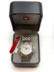 Wenger Avalanche Swiss Watch Mens 40mm Steel Gold ETA Quartz New Battery Box+Tag - Picture 1 of 10