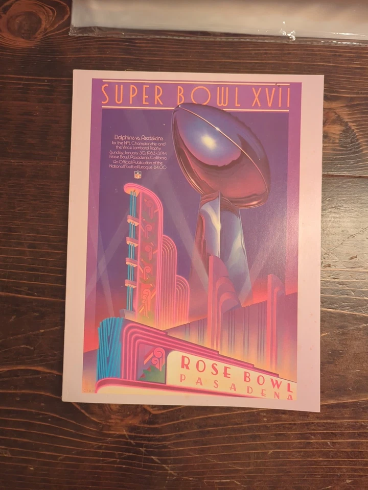 NFL Super Bowl XVII Official Program Dolphins vs Redskins 01/30/83 Pasadena CA - Image 1 of 1