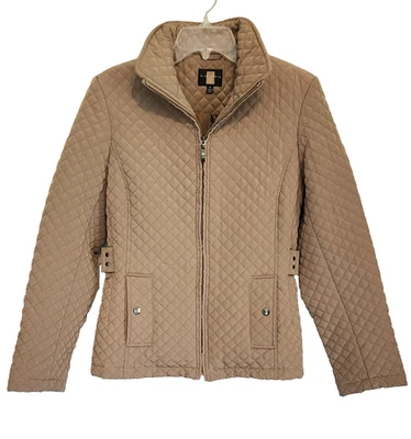 Chaqueta Acolchada Gallery Diamond Cremallera Completa Forrada Preppy Old Money Para Mujer M Marrón  Foto 1 de 4