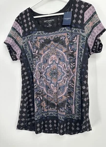 Lucky Brand Women’s Batik Print Top Shirt Tunic 1X 1XL New Plus Size NWT - Picture 1 of 5