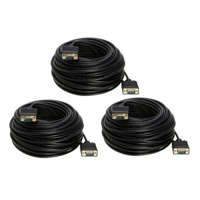 3-Pack - 100ft SVGA/VGA  Male/Male Cable PC Monitor Projector CCTV Display Cord - Image 1 of 4