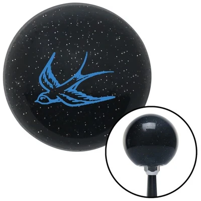 Blue Swallow Black Metal Flake Shift Knob w/ M16x1.5 Insert Shifter Auto Manual - Image 1 of 4