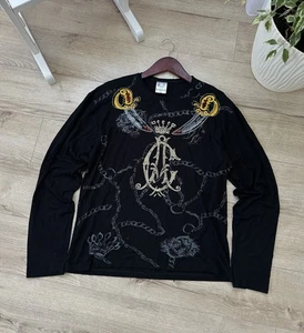 Sudadera ligera vintage Christian Audigier Y2K para mujer con estrás cuchillo talla XL - Imagen 1 de 7