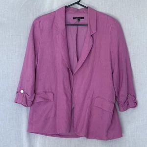 Portmans Linen Blend Blazer – Magenta Pink – Size 14 - Picture 1 of 7