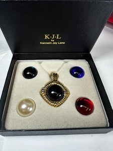 Vintage KJL Pendant Interchangeable Cabochon Kenneth Lane - Picture 1 of 3