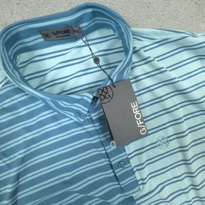 G/FORE Split Stripe Tech Jersey Golf Polo Shirt Performance Stretch Wicking NEW - Picture 1 of 10