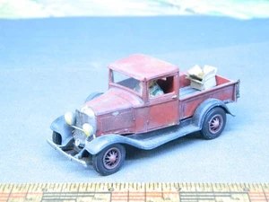 O Scale 1/48 BUILT, DETAILED & WEATHERED 1920s PICKUP TRUCK with DRIVER - Picture 1 of 4