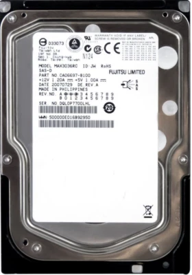 Hard Drive Fujitsu MAX3036RC 36GB 15000U/Min 16MB Cache SAS-1 3Gbps 3.5'' Inch - Image 1 of 3