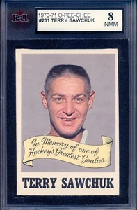 1970-71 OPC O PEE CHEE NHL #231 Terry Sawchuk HOF KSA 8 NM-MT Red Wings Rangers - Picture 1 of 2