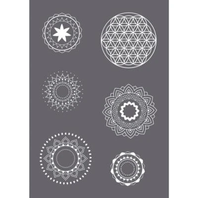 Siebdruck-Schablone Mandala A5, 1 Schablone 1 Rakel - Bild 1 von 3
