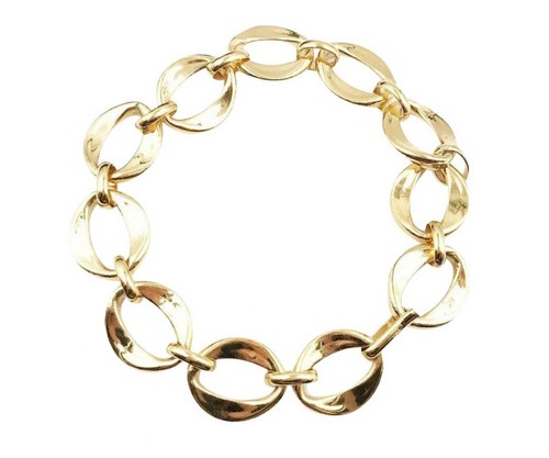 Collana Chanel vintage con anello placcato oro come si vede su Nicole Richie =