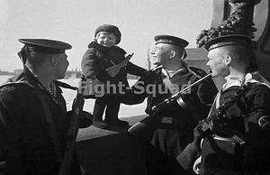 WW2 Picture Photo Russia 1943 Soviet sailors with orphan Lucy 1775 - Picture 1 of 1
