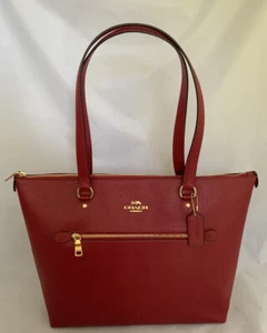 Bolso de Mano COACH 79608 Cuero Granulado Galería IM/1941 Rojo Nuevo con Etiquetas - Imagen 1 de 8