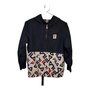 FILA Pullover Windbreaker Jacket Boys Size Small 7 Hooded - Picture 1 of 6