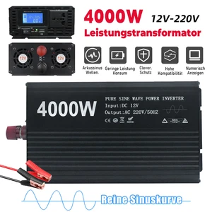 Reiner Sinus Spannungswandler 12V 230V 1500W 4000W Inverter Wechselrichter - Bild 1 von 8
