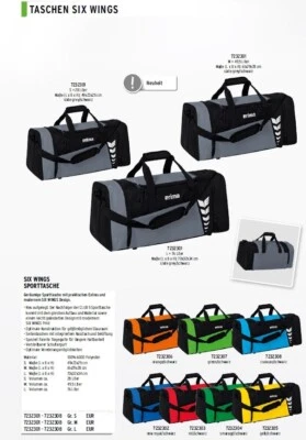 Erima Six Wings Sportsbag Sporttasche Sportsbag Training Fußball Handball NEU! - Bild 1 von 4