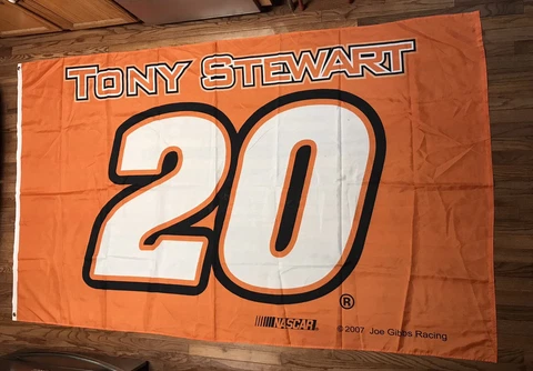 Huge NASCAR Tony Stewart #20 Joe Gibbs Racing 2007 Polyester Flag 58" x 98" Cover
