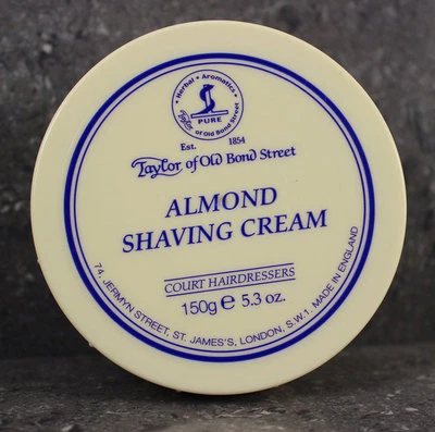 Taylor of Old Bond Street Almond Rasiercreme Schüssel Schaum 150g Topf Pinsel