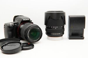 Exc+4 Sony Digitalkamera SLT-A55V DSLR mit 2 Objektiven Paket funktioniert aus Japan