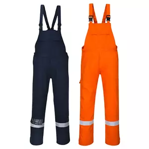 Portwest Bizflame Plus Bib and Brace FR27 Flame Resistant warmed HI-Vis Welding - Picture 1 of 6