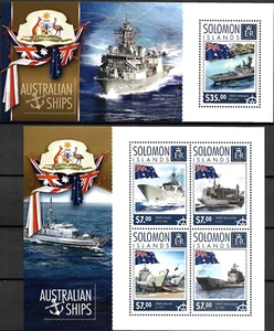 SOLOMON ISLANDS - 2014 MNH "NAVY - Australian SHIPS" Two Souvenir Sheets !!!! - Picture 1 of 1