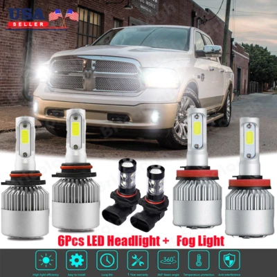 Faro LED + bombillas antiniebla 6 lados 6000K para Chevy Silverado 1500 2500 HD 2007-2015 Foto 1 de 4
