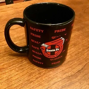Taza Ferrocarril Santa Fe Negra y Roja División Illinoise - Seguridad - Imagen 1 de 5