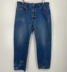 Levi's 501 XX Jeans Mens Size 42 Blue Vtg USA Straight Leg Distressed Button Fly - Picture 1 of 12