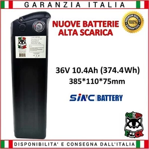 Batteria Litio 36 Volt 10.4Ah (374.4 Wh) Bici elettrica Fat Bike Garanzia 1 anno - Foto 1 di 6