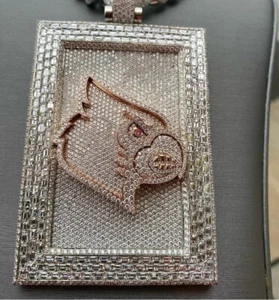 Colgante de espalda sólida con boceto personalizado para perro para hombre en circonio cúbico de 3 quilates - Imagen 1 de 10