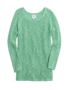 NWT Justice Girls Seafoam Green Metallic Cableknit Sweater 6 NEW - Picture 1 of 1
