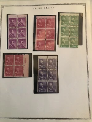 Us Collection On Cards Used Mint Pages S/sheets 1938 Presidential Issues - Image 1 of 4