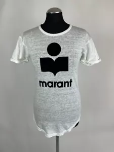 Isabel Marant Etoile Damen Leinen Kurzarm T-Shirt Weiß Größe XS (0412) - Bild 1 von 9