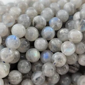 Labradorite Beads Gemstone with Flash Natural Smooth Round Beads 6mm 8mm 10mm - Picture 1 of 15