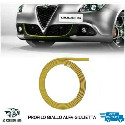 Alfa Romeo Giulietta Profilo Bordino Adesivo Paraurti Giallo Anteriore Tuning