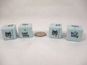 Menge 4 Fred ist Rot Lose Bad Kitty Perlen 1" Hellblau Türkis Schwarz Bild von Katze Fo - Bild 1 von 10