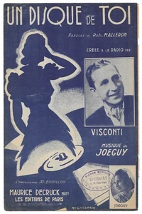 Un Disque de Toi de VISCONTI Paroles Robert MALLERON Musique JOEGUY en 1942 - Picture 1 of 2