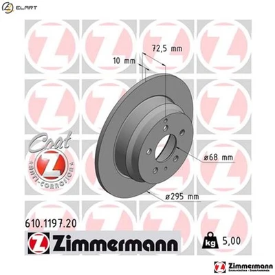 2x BRAKE DISC 610.1197.20 FOR VOLVO 850/Rural S70 C70/Convertible V70/� 2.0L - Image 1 of 4