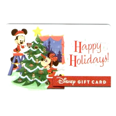 DISNEY Gift Card Mickey & Minnie - Christmas Tree - COLLECTIBLE - NO Value - Image 1 of 2