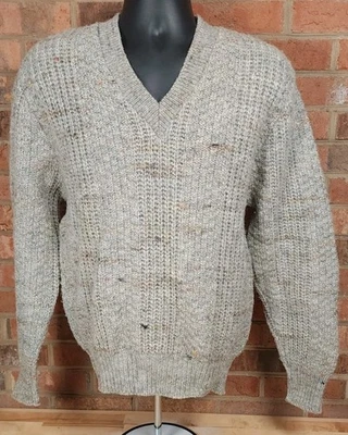Vintage Pendleton Sweater Adult Medium Beige Colorful Wool Knit V-Neck Made USA - Image 1 of 4