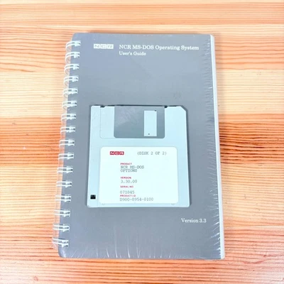 Vintage NCR MS-DOS Options Operating System Floppy Disc Ver 3.3 with User Guide - Image 1 of 4