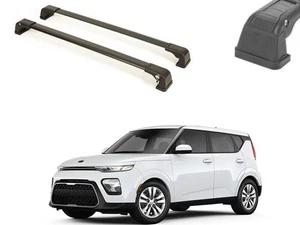 CAR ROOF RACK FACTORY FIXED POINT CROSS BAR FOR NEW KIA SOUL 2020 - BLACK - Foto 1 di 3