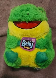 Belly Buddies Frog Plush Smiling Happy Sitting Bright Green Chubby Toad 8" - Picture 1 of 4