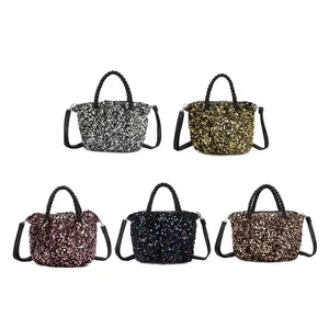 Women's Sequin Grab Handles Bag Ladies Crossbody Shoulder Handbag 2416 - Picture 1 of 9