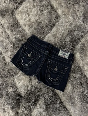 True Religion denim cut off shorts with rhinestone - Image 1 of 4