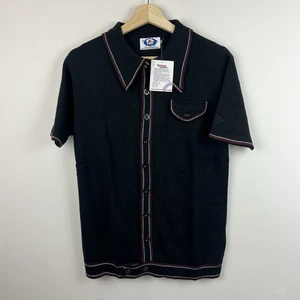 Madcap England Knit Polo Shirt Mens Small Slim 60s Mod 70s Retro Terraces Casual - Picture 1 of 14