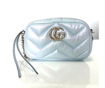 СОВЕРШЕННО новый: трудно найти! Gucci Marmont радужный синий GG наплечная сумка  - Изображение 1 из 4